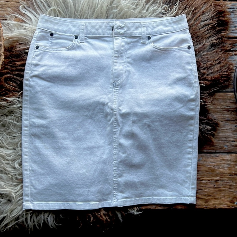 Talbots White Denim Skirt